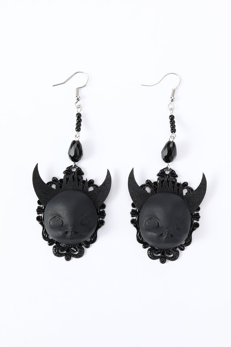 Load image into Gallery viewer, Black Halloween Ghost Drop Earrings