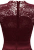 Load image into Gallery viewer, Burgundy 3/4 Sleeves Lace Formal Dress