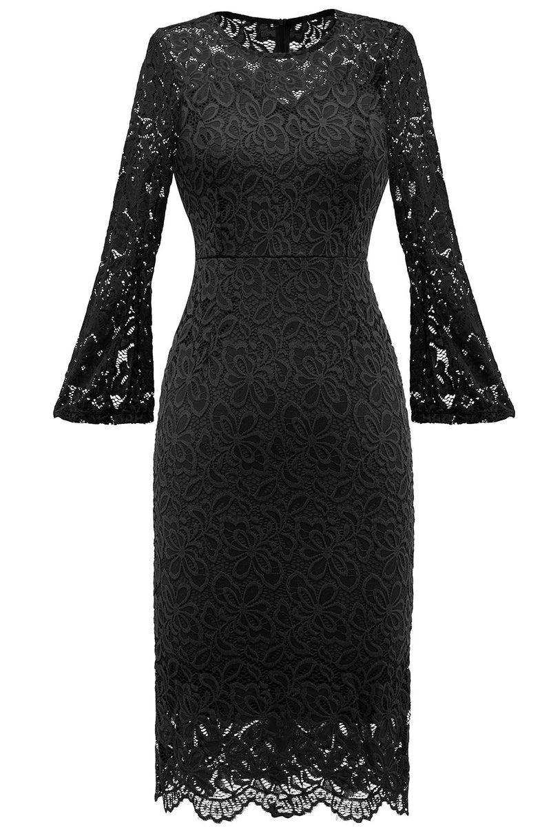 Load image into Gallery viewer, Navy Bodycon Lace Formal Dress