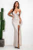 Load image into Gallery viewer, Sequins Long Party Dress with Slit