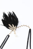 Black 1920s Feather Headband