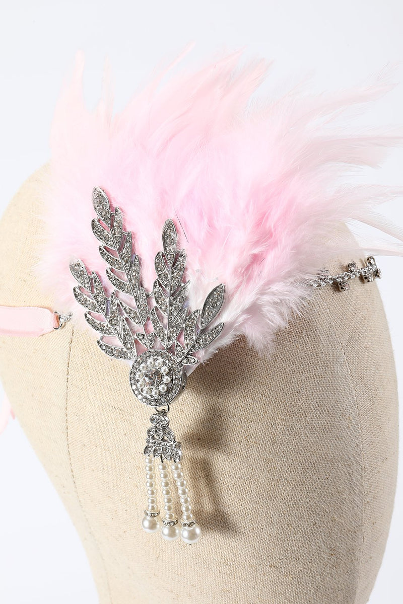 Load image into Gallery viewer, Black 1920s Feather Headband