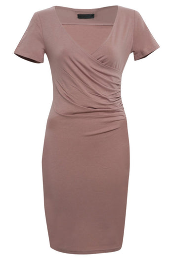 Bodycon V Neck 1960s Dress with Sleeves