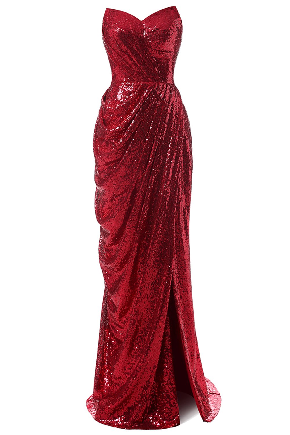 Red Mermaid Sequin Prom Dress
