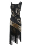 Black Fringe Seuqins Gatsby Dress