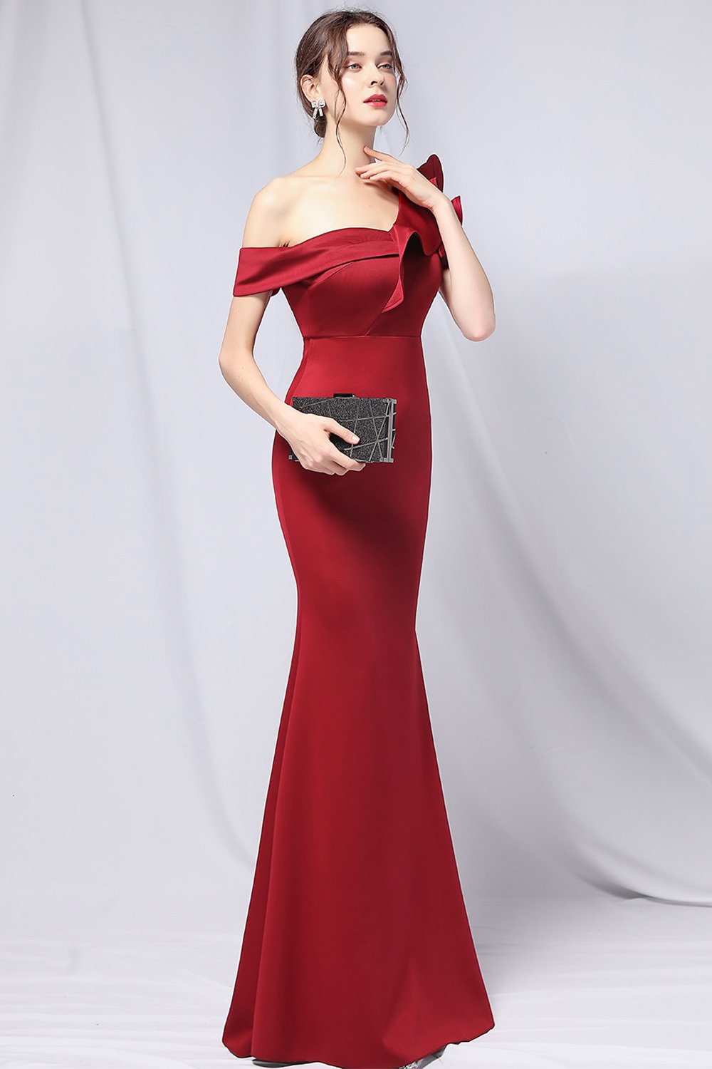 One Shoulder Simple Prom Dress