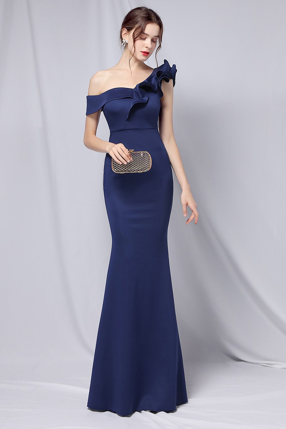 One Shoulder Simple Prom Dress