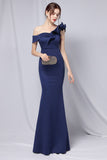 One Shoulder Simple Prom Dress