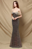 Off Shoulder Sequins Mermaid Prom Dress