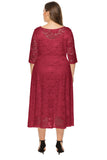 Plus Size Long Sleeves Lace Dress