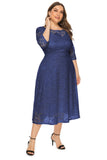 Plus Size Long Sleeves Lace Dress