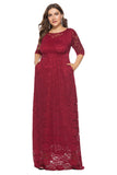 Plus Size Long Lace Dress