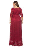 Plus Size Long Lace Dress