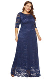 Plus Size Long Lace Dress