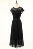 Load image into Gallery viewer, Classic A Line Black Party Dress with Lace
