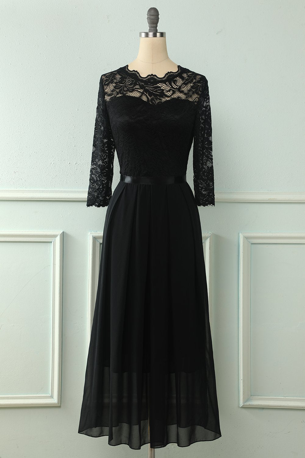 Back Lace Dress with Long Sleeves