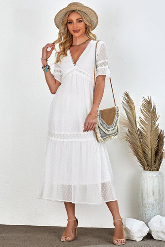 White Lace Boho Summer Dress