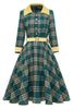 Load image into Gallery viewer, Green Plaid Fall Vintage Dress