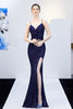 Load image into Gallery viewer, Sequins Spaghetti Straps Prom Dress with Slit