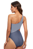 One Shoulder One Piece High Waist Swimsuit