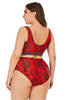 Load image into Gallery viewer, Plus Size Red Print Two Piece Swimsuit