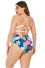 Load image into Gallery viewer, Plus Size Blue Print High Waisted Two Piece Swimsuit