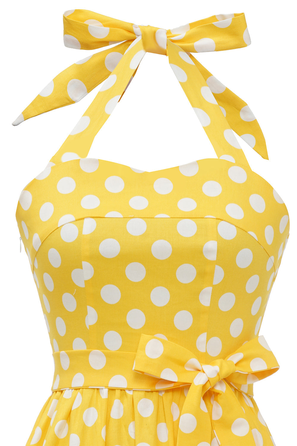 Halter Blue Polka Dots 1950s Dress