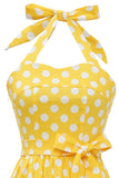 Halter Blue Polka Dots 1950s Dress