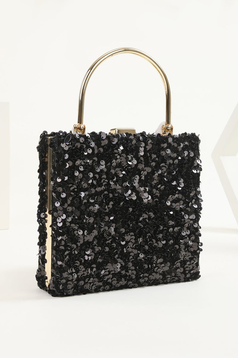 Load image into Gallery viewer, Sequins Black Prom Handbag