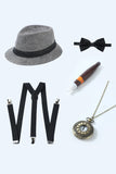 Black 1920s Accessories Set for Men