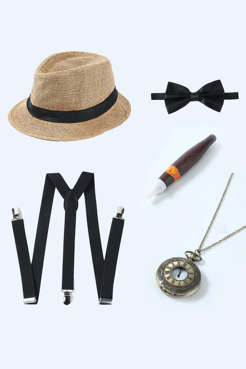 Load image into Gallery viewer, Grey 1920s Accessories Set for Men