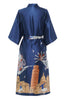 Load image into Gallery viewer, Blue Printed Bridal Satin Robe
