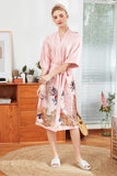 Blue Printed Bridesmaid Satin Robe