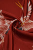 Load image into Gallery viewer, Grey Crane Printed Satin Bridal Robe