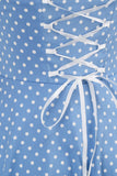 Retro Polka Dots Halter Open Back Dress