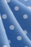 Retro Polka Dots Halter Open Back Dress