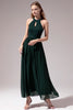 Load image into Gallery viewer, Dark Green Halter Long Dress