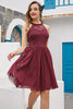 Load image into Gallery viewer, Burgundy Halter Lace Dress