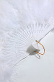 Gatsby Black Feather Folding Fan