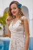 Load image into Gallery viewer, White&amp;Champagne Lace Dress