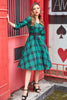 Load image into Gallery viewer, Green Plaid Vintage Swing Dress