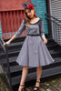 Load image into Gallery viewer, Swing Style V Neck Grid Vintage Dress