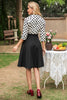 Load image into Gallery viewer, Black and White Polka Dots 1950s Dress