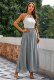 Grey Open Back Long Dress