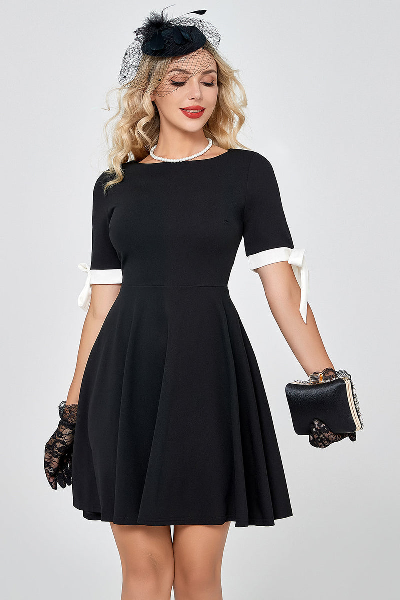 Load image into Gallery viewer, Vintage Short Sleeves Little Black Dress