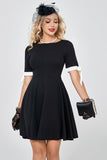 Vintage Short Sleeves Little Black Dress