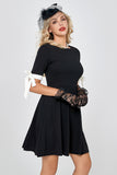 Vintage Short Sleeves Little Black Dress