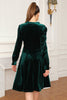 Load image into Gallery viewer, Dark Green Velvet Party Dress