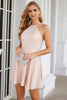 Load image into Gallery viewer, A Line Halter Blush Short Graduation Dress