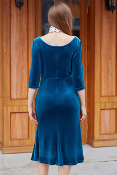 Royal Blue Velvet Formal Dress